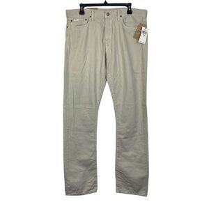 NEW Polo Ralph Lauren Varick Slim Fit Straight‎ 34x34 HEMP Denim Jeans Grey Zip
